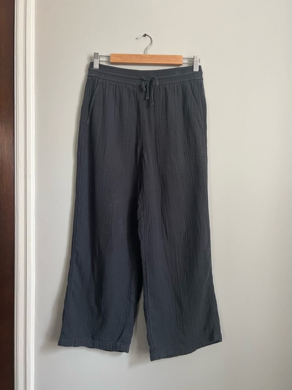 UpWest Coastal Cotton Gauze Wide-Leg Pant - INDIA INK / XS